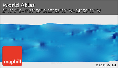 Physical Panoramic Map of the Area around 1° 55' 32" S, 25° 25' 29" W
