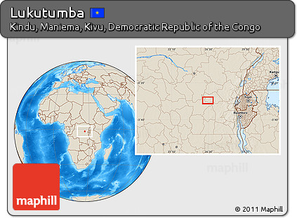 Shaded Relief Location Map of Lukutumba