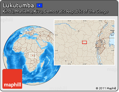 Shaded Relief Location Map of Lukutumba
