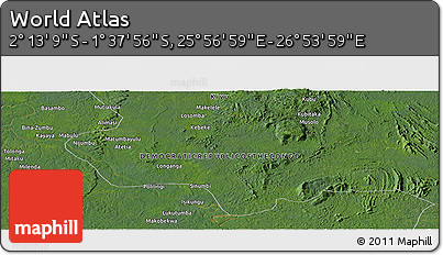 Satellite Panoramic Map of the Area around 1° 55' 32" S, 26° 25' 29" E
