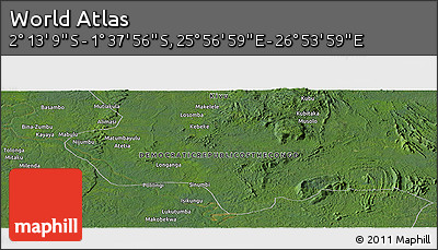 Satellite Panoramic Map of the Area around 1° 55' 32" S, 26° 25' 29" E