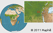 Satellite Location Map of the area around 1° 55' 32" S, 27° 16' 29" E