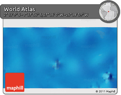 Physical 3D Map of the Area around 1° 55' 32" S, 27° 7' 30" W