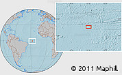 Gray Location Map of the area around 1° 55' 32" S, 27° 7' 30" W, hill shading