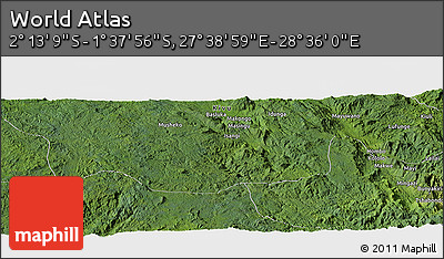 Satellite Panoramic Map of the Area around 1° 55' 32" S, 28° 7' 30" E