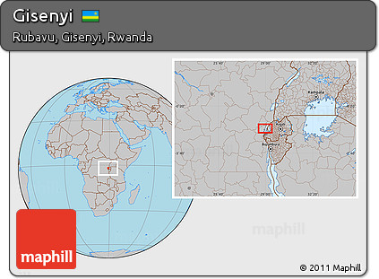 Gray Location Map of Gisenyi