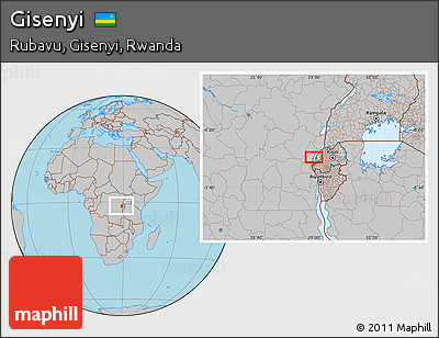Gray Location Map of Gisenyi