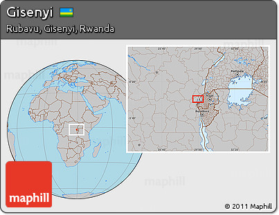 Gray Location Map of Gisenyi
