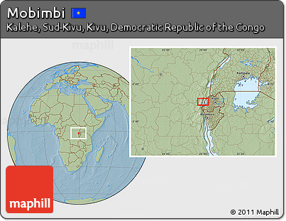 Savanna Style Location Map of Mobimbi, hill shading