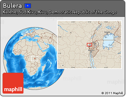 Shaded Relief Location Map of Bulera