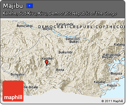 Shaded Relief Panoramic Map of Majibu