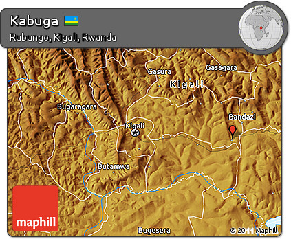 Physical 3D Map of Kabuga