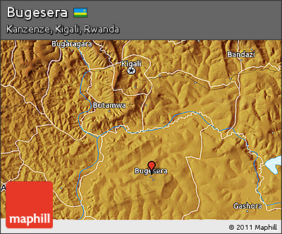 Physical 3D Map of Bugesera