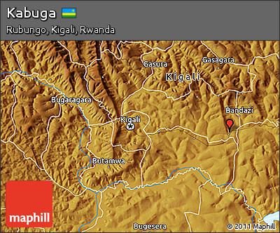 Physical 3D Map of Kabuga