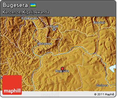 Physical 3D Map of Bugesera