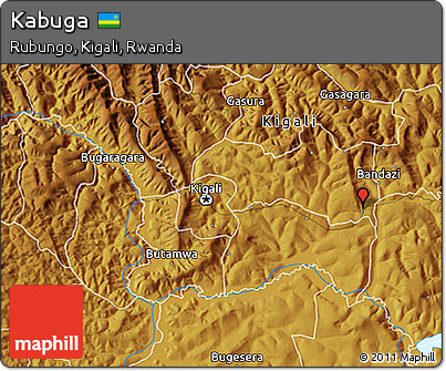 Physical 3D Map of Kabuga