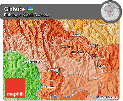 Political 3D Map of Gishute
