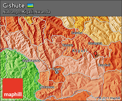 Political 3D Map of Gishute
