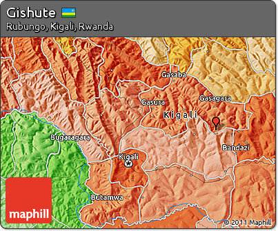 Political 3D Map of Gishute