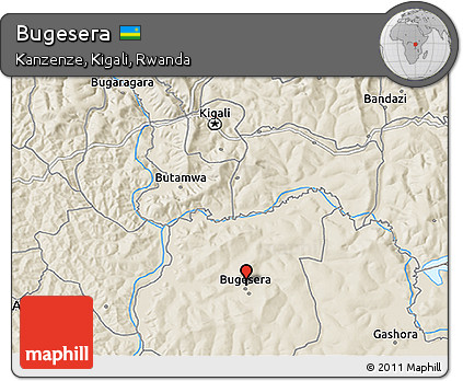 Shaded Relief 3D Map of Bugesera