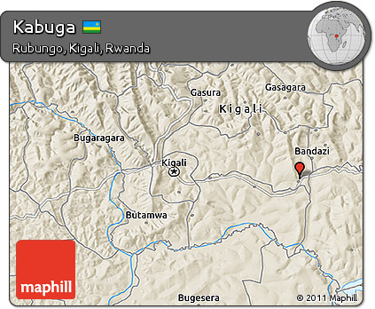 Shaded Relief 3D Map of Kabuga