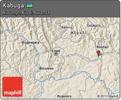 Shaded Relief 3D Map of Kabuga