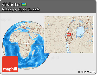 Shaded Relief Location Map of Gishute