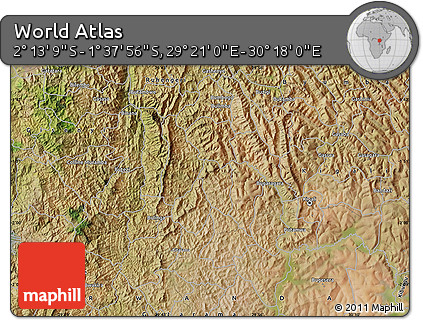 Satellite Map of the Area around 1° 55' 32" S, 29° 49' 30" E