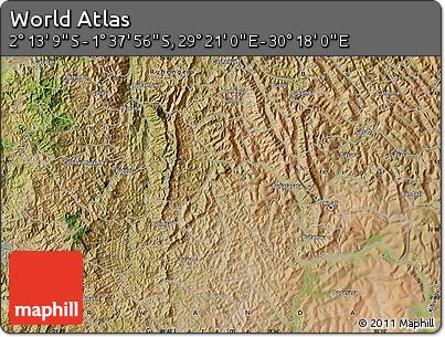 Satellite Map of the Area around 1° 55' 32" S, 29° 49' 30" E