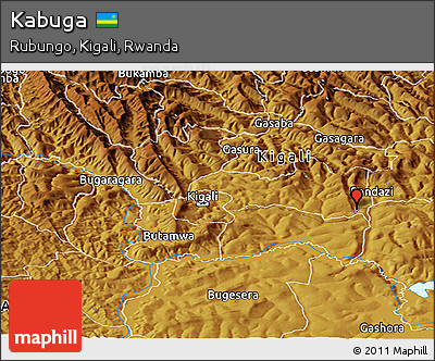 Physical Panoramic Map of Kabuga