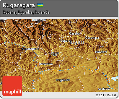 Physical Panoramic Map of Rugaragara