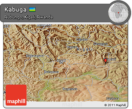 Satellite Panoramic Map of Kabuga