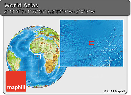 Physical Location Map of the Area around 1° 55' 32" S, 2° 28' 30" W