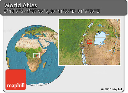 Satellite Location Map of the Area around 1° 55' 32" S, 30° 40' 29" E