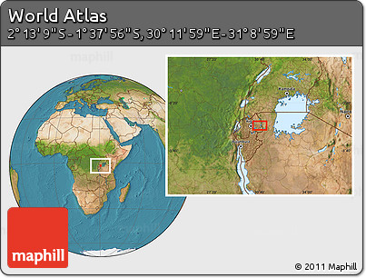 Satellite Location Map of the Area around 1° 55' 32" S, 30° 40' 29" E