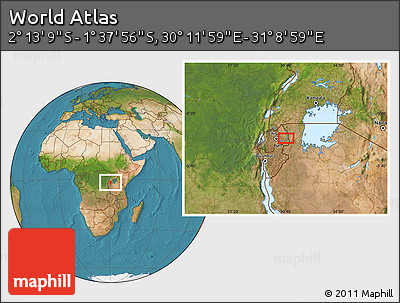Satellite Location Map of the Area around 1° 55' 32" S, 30° 40' 29" E