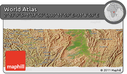 Satellite Panoramic Map of the Area around 1° 55' 32" S, 30° 40' 29" E