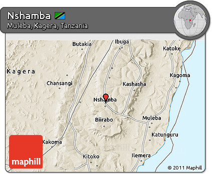 Shaded Relief 3D Map of Nshamba