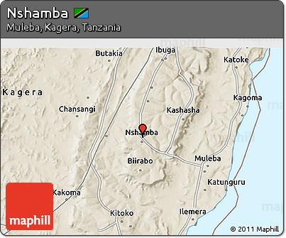 Shaded Relief 3D Map of Nshamba