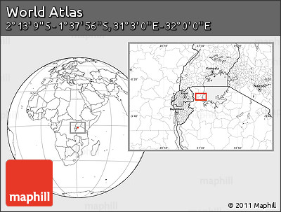 Blank Location Map of the Area around 1° 55' 32" S, 31° 31' 29" E
