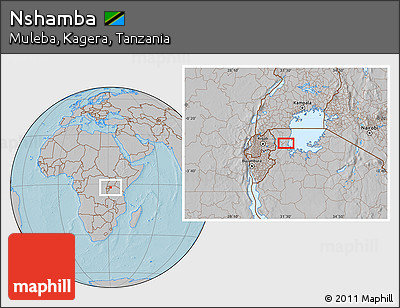 Gray Location Map of Nshamba, hill shading