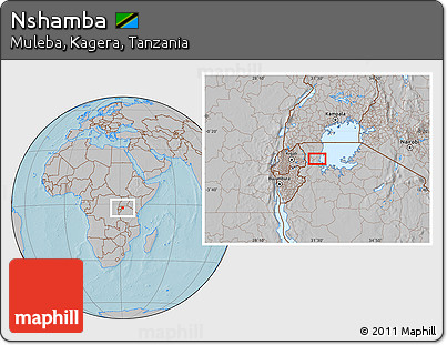 Gray Location Map of Nshamba, hill shading