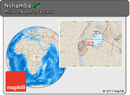 Shaded Relief Location Map of Nshamba