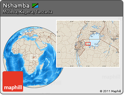 Shaded Relief Location Map of Nshamba
