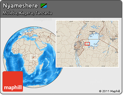 Shaded Relief Location Map of Nyameshere