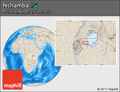 Shaded Relief Location Map of Nshamba