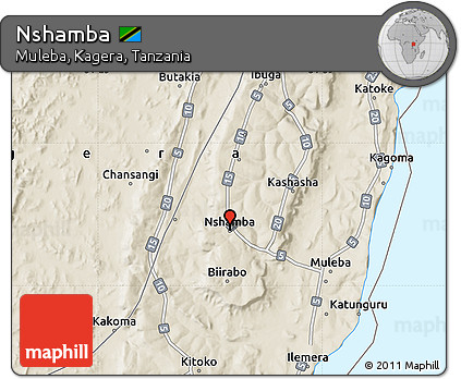Shaded Relief Map of Nshamba