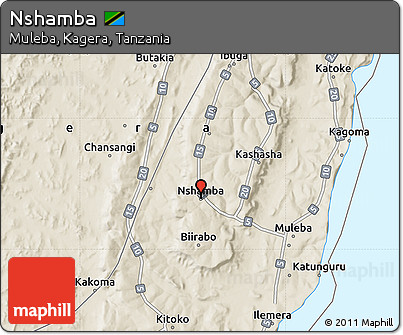 Shaded Relief Map of Nshamba