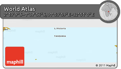Physical Panoramic Map of the Area around 1° 55' 32" S, 32° 22' 30" E
