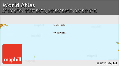Physical Panoramic Map of the Area around 1° 55' 32" S, 32° 22' 30" E
